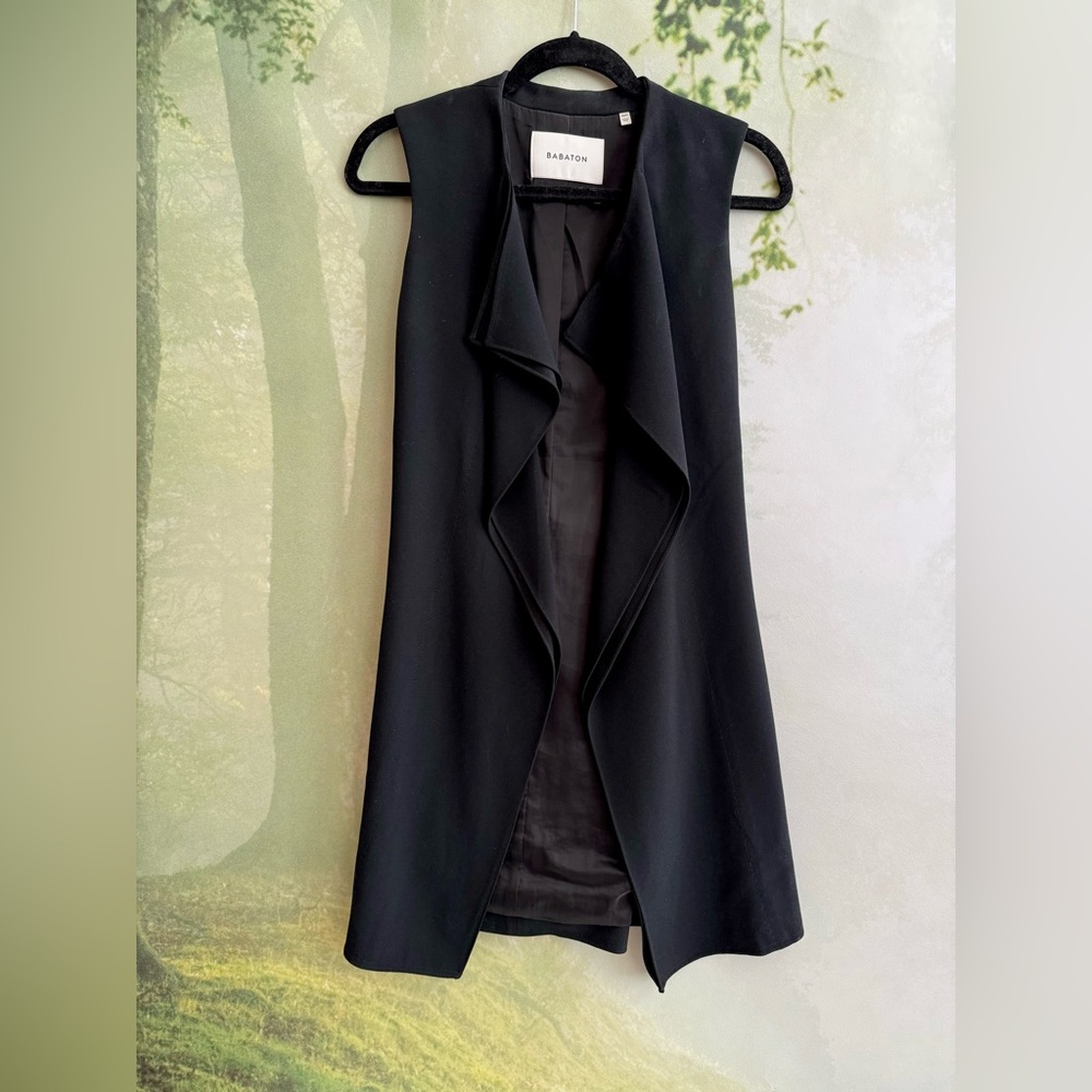 Babaton black draped vest